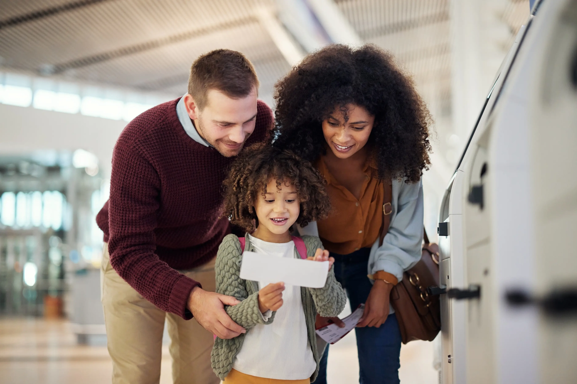 family at the airport for a employee relocation to LATAM